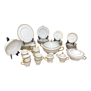 Vintage Lenox Ambassador Collection Gold Trim Fine China Dinnerware Set—56 Pieces