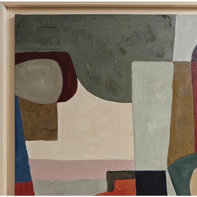 Paint Contrechant, Abstract Geometric Contemporary Oil Painting Framed by Sophie Dumont For Sale - Image 7 of 9