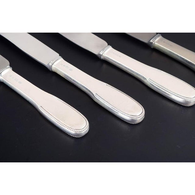 Dinner Knives in Silver and Stainless Steel by Evald Nielsen, 1930s, Set of 4 For Sale - Image 3 of 6