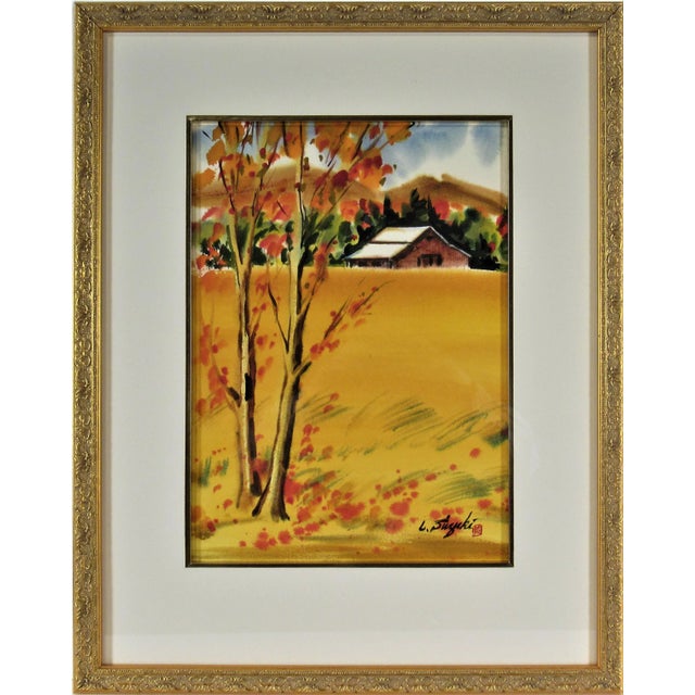 Lewis Suzuki, Landscape with Barn, Circa 1970 For Sale In San Francisco - Image 6 of 6