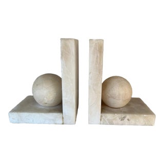 Pair of Mid 20th Century Alabaster Bookends, Made in Spain by Jay For Sale