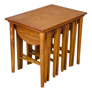Scandinavian Teak Nesting Tables, 1960s, Set of 5 For Sale