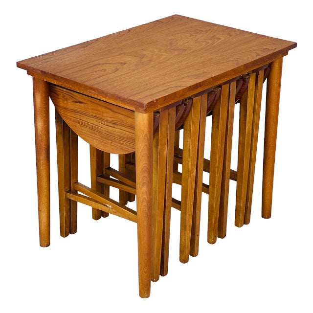 Scandinavian Teak Nesting Tables, 1960s, Set of 5 For Sale