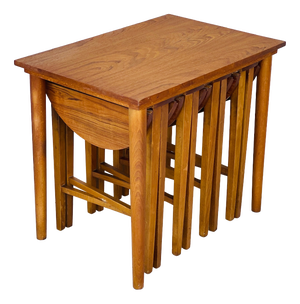 Scandinavian Teak Nesting Tables, 1960s, Set of 5