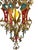 1910s 1910s Cast Brass Semi Flush Ceiling Light With Red and Blue Embellishments Circa 1915 For Sale - Image 5 of 16