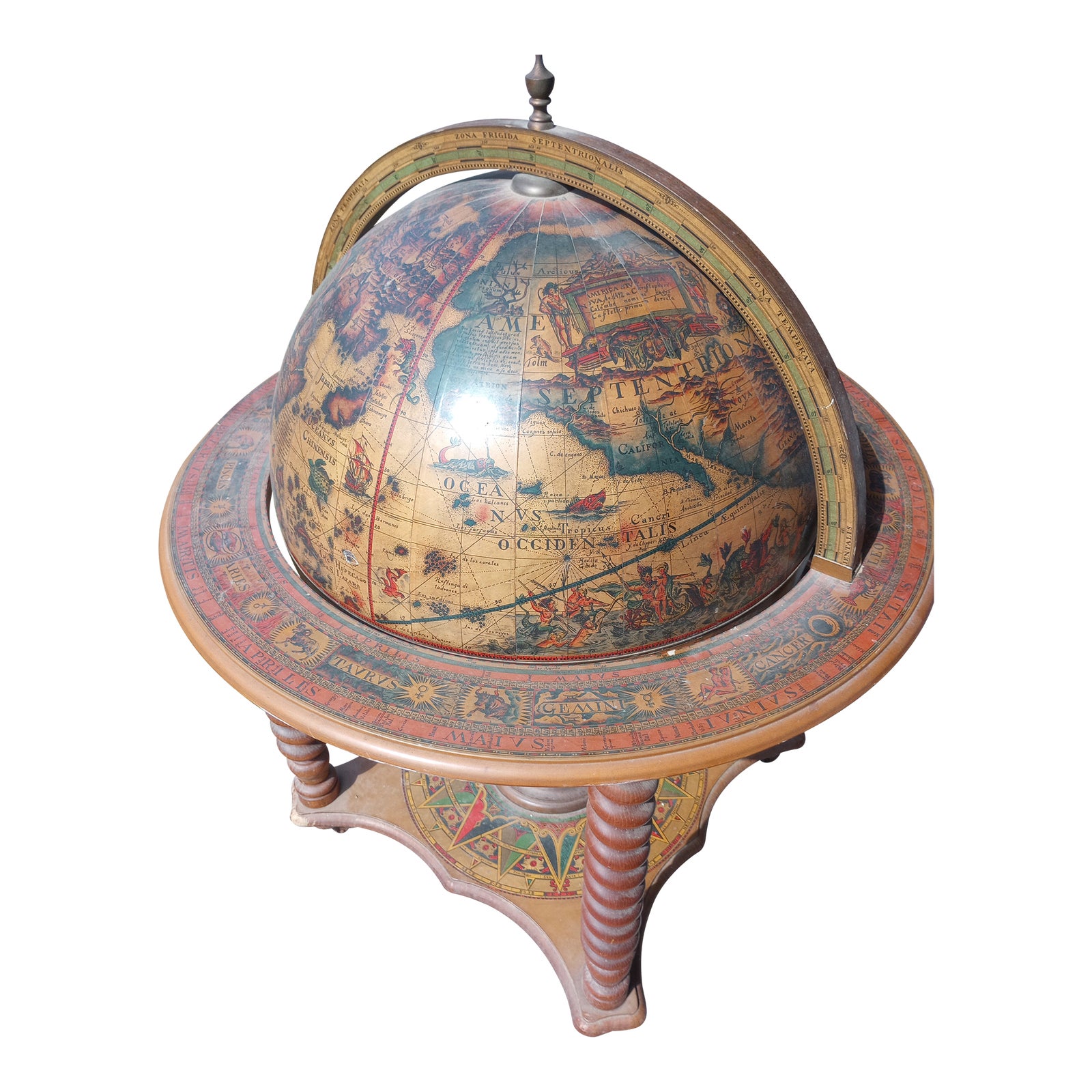 Vintage 1950s Italian Zodiac Mini Bar Globe Chairish