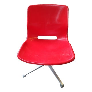 Red Swivel Desk Chair by Swante Schöblom for Overman AB, 1970s For Sale