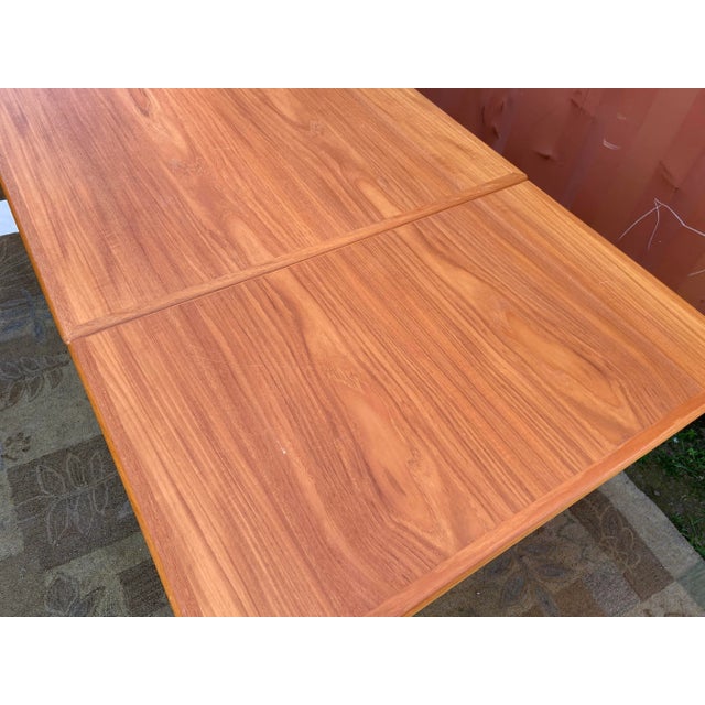 Wood Vintage Modern Ansager Mobler Teak Danish Extendable Table For Sale - Image 7 of 12
