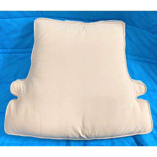 Traditional Vintage White Armchair Seat Cushion Pads- a Pair For Sale - Image 3 of 8