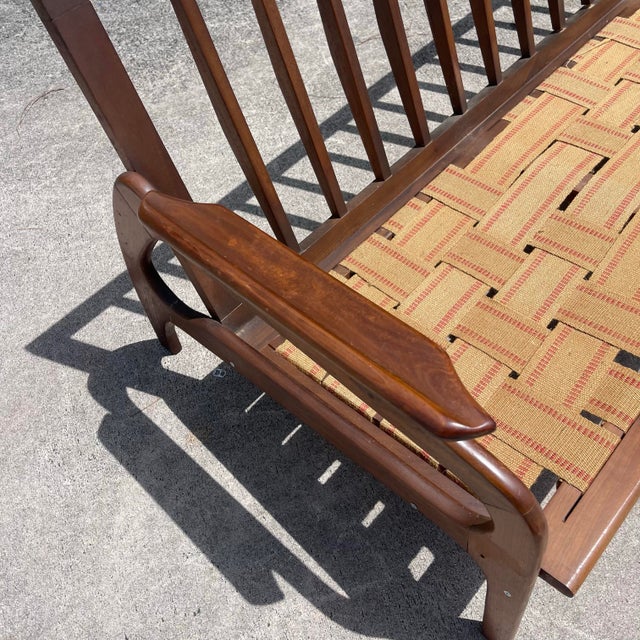 Adrian Pearsall (Attr.) Model 1209 Sculptural Wood 3 Seat Sofa for Restoration For Sale - Image 9 of 12