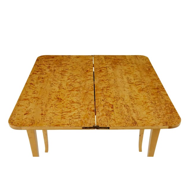 Wood 19th Century Swedish Burr Birch Tea Table For Sale - Image 7 of 11