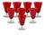 Mid 20th Century Ruby Red Octagon-Base Stemware, Set of 8 For Sale - Image 5 of 5