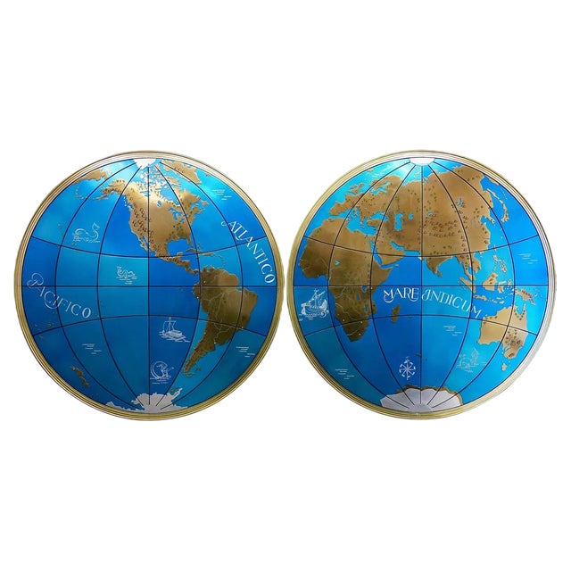 Large Mid-Century Austrian World Map Wall Globe, 1950s For Sale