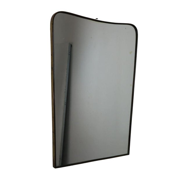 Gold Mid-Century Modern Brass Mirror by Gio Ponti, Italy, 1950s For Sale - Image 8 of 8