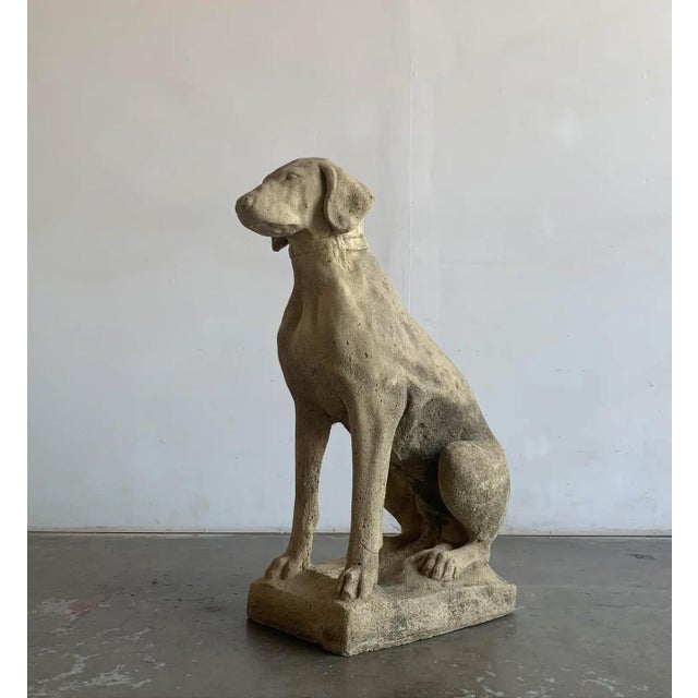 English Late 20th Century Cement Dog Sculpture For Sale - Image 3 of 11