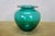 Teal Vintage Hand Blown Teal Green Glass Vase Urn Leech Bowl 6" For Sale - Image 8 of 12