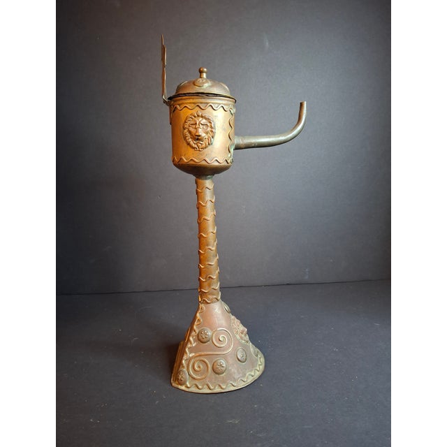 This is an extraordinarily rare and highly decorative antique Flemish / Dutch snotneus (spouted "snot nose") fat or lard...