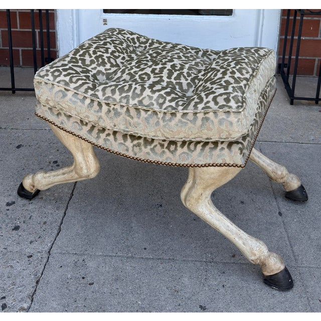 18th C Style Horse Leg & Hoof Vanity Stool or Bench by Randy Esada Designs.