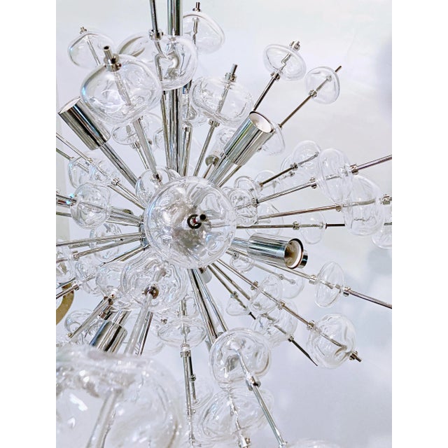 Modern Chrome Sputnik Chandelier With Glass Orbs For Sale In New York - Image 6 of 13