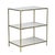Contemporary Matthew Izzo Home Chic Faux Bamboo Brass & Marble Three Tier Low Etageré For Sale - Image 3 of 3