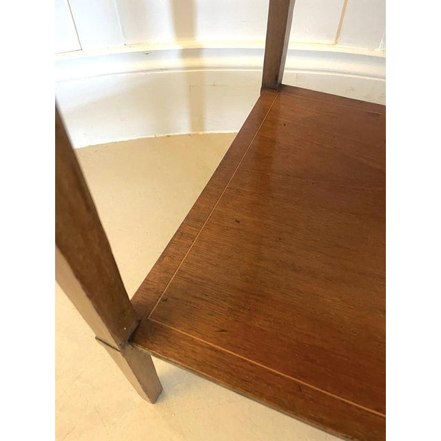 Antique Edwardian Mahogany Inlaid Lamp Table, 1900 For Sale - Image 12 of 15