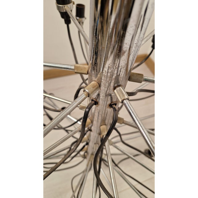 Metal Model 2097/30 Chandelier in Chromed Metal with ABS Diffusers by Gino Sarfatti for Arteluce, 1958 For Sale - Image 7 of 15