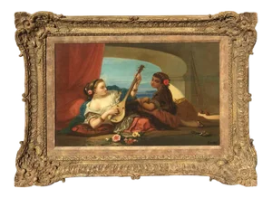 Late 19th Century Continental School Style Oil Painting on Canvas, Signed Raupp