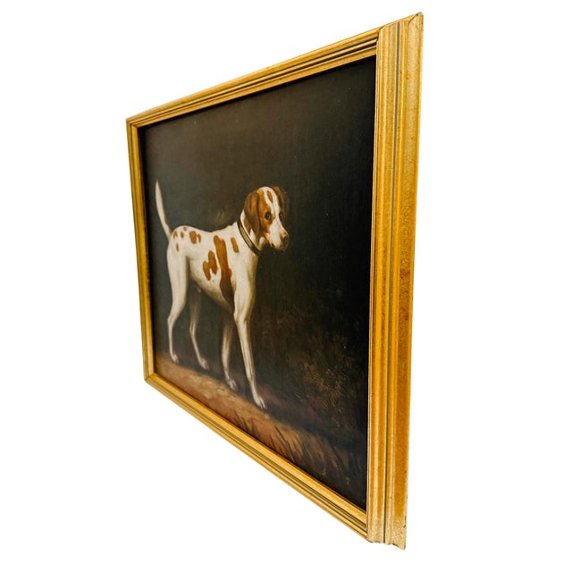 Mid 20th Century Oil Portrait of a Hound After George Stubbs – Reproduction of the 1788 William Pitt Commission For Sale In San Diego - Image 6 of 8
