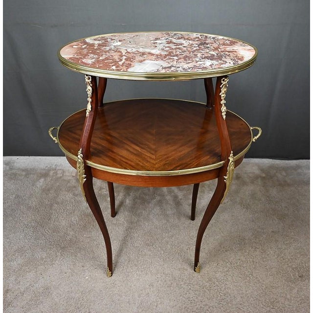 Louis XV Style Mahogany Veneer Tea Table, Early 20th Century For Sale - Image 4 of 18