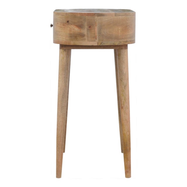 Brown Light Oak-Finish Mango Wood Curved Console Table For Sale - Image 8 of 8