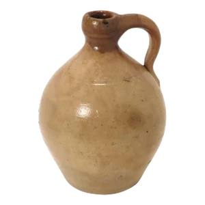 Rare Early 1800s Small Quart Size Ovoid American Stoneware Spirits Jug