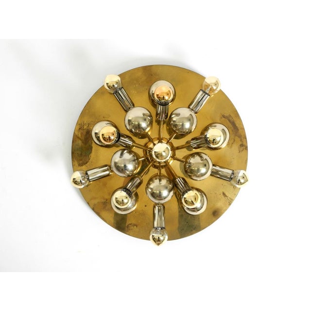 Mid-Century Modern Large Space Age Sputnik Ceiling Lamp in Brass from Cosack Leuchten, 1970s For Sale - Image 3 of 18