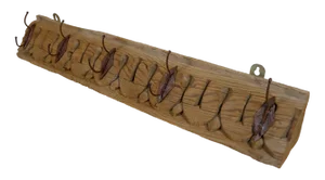 Antique Wood Handcarved Wall Coat Rack, 1890s