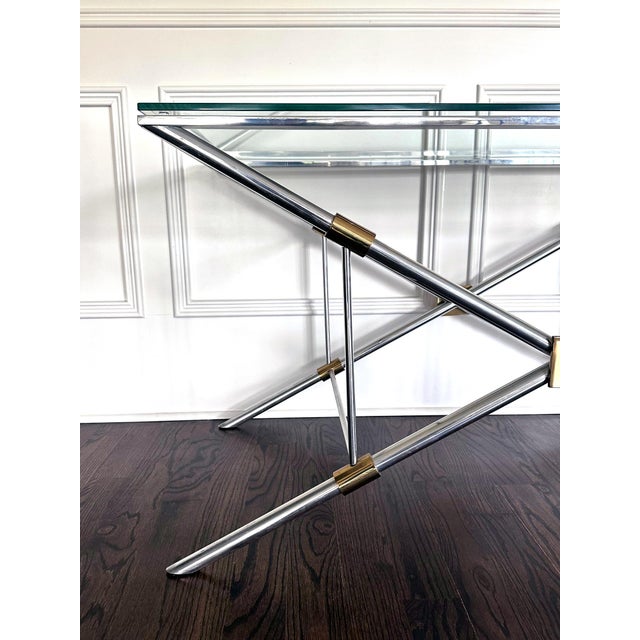 1950s Rare X-leg Console Sofa Table by John Vesey For Sale In Atlanta - Image 6 of 14