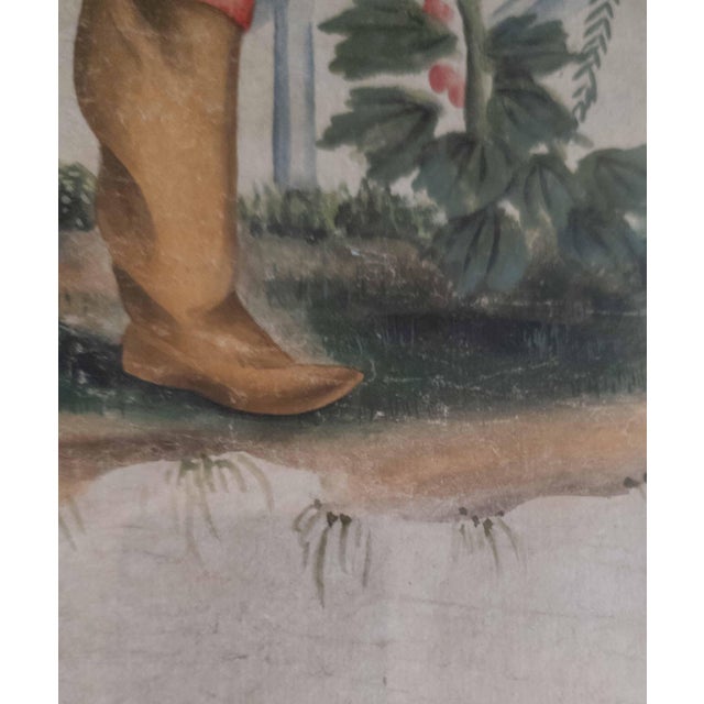 19th Century French Chinoiserie Chinese Export Style Watercolor Painting For Sale - Image 13 of 18