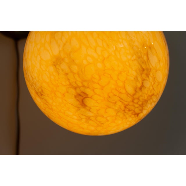 Italian Art Nouveau Glass and Brass Moon Wall Light, 1920s For Sale - Image 13 of 18