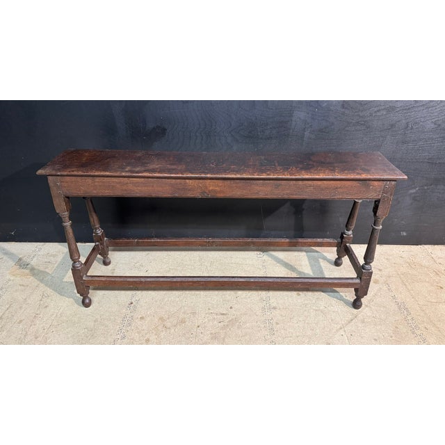Long Georgian Oak Joint Stool, 1800 For Sale - Image 14 of 14