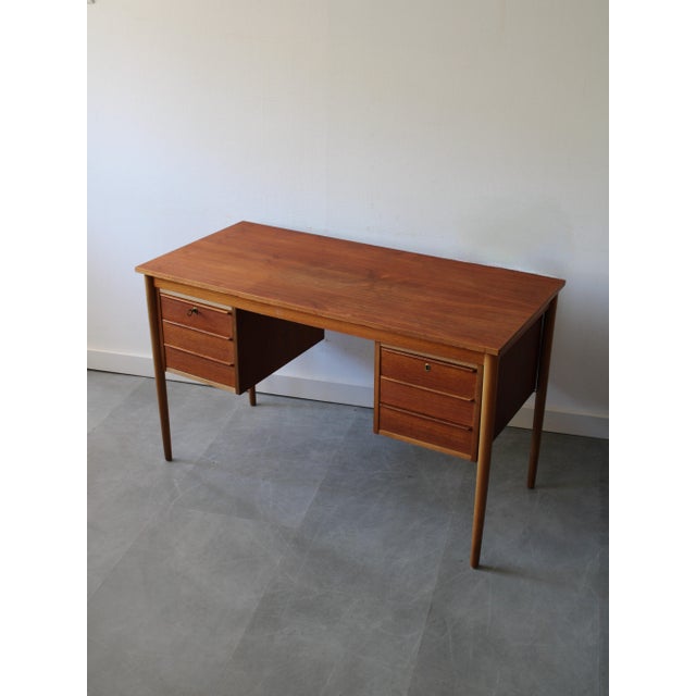 Wood Vintage Danish Desk in Teak, 1960s For Sale - Image 7 of 9