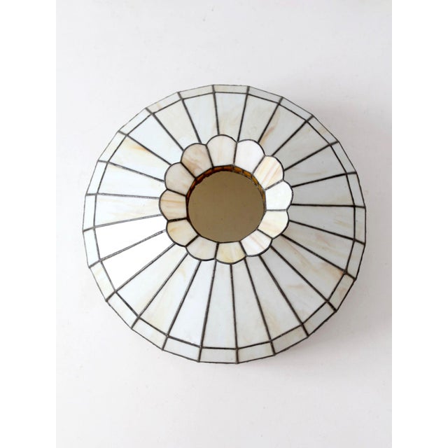Mid-Century Modern Vintage Tiffany-Style Stained Glass Hanging Light Shade For Sale - Image 3 of 12