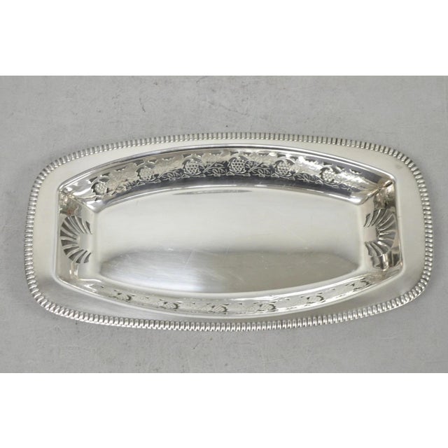 Vintage Primrose Plate England Victorian Silver Plated Reticulated Trinket Dish For Sale - Image 11 of 12