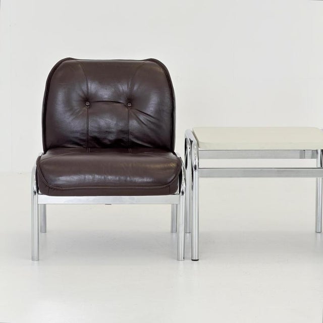 1 of 3 Mid-Century Girsberger Eurochair White Coffee Table, Swiss 1980s For Sale - Image 12 of 18