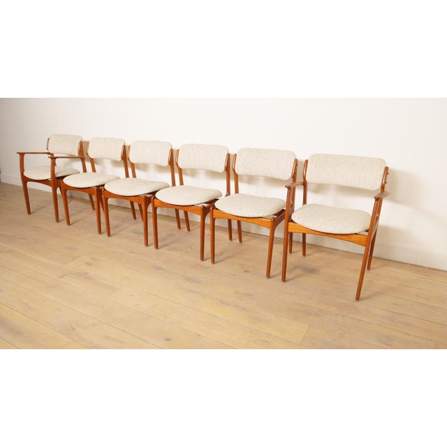 Mid-Century Modern Dining Chairs in Teak by Erik Buch, Set of 6 For Sale - Image 3 of 14