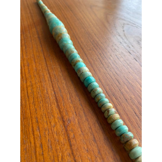 Modernist Graduated Turquoise + Sterling Silver Necklace For Sale - Image 10 of 12
