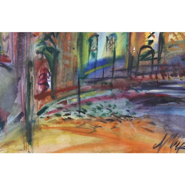 Modern Malda Muizule, Old City, 1965, Watercolor on Paper For Sale - Image 3 of 8
