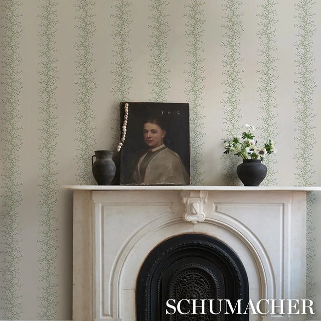 2020s SAMPLE - Schumacher Coral Stripe Wallpaper In Green For Sale - Image 5 of 6