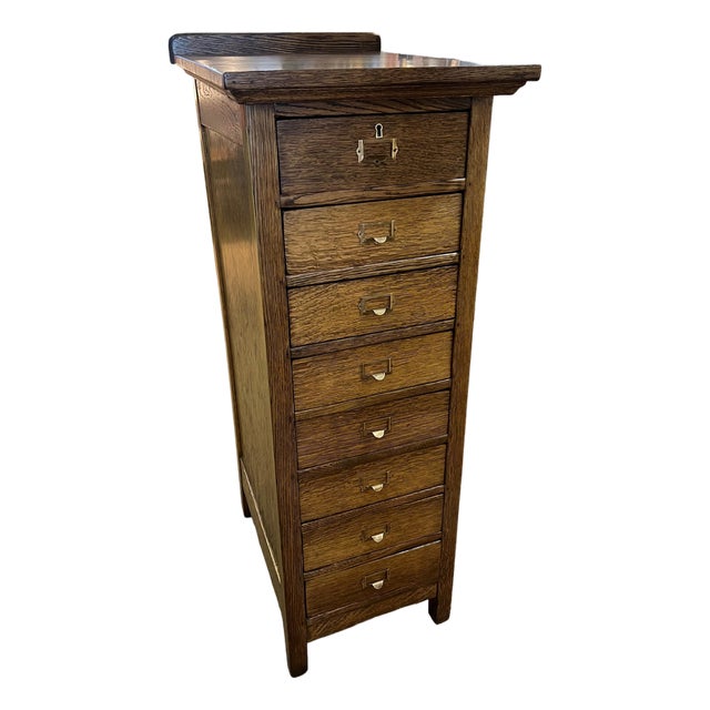 Antique Oak Service Writers Desk Stand File Cabinet Podium For Sale