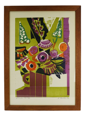 Heinz Friedrich, Flowers, 1970, Color Woodcut
