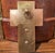 Metal 19th Century French Brass & Champleve Cross With Holy Water Font on Green Marble For Sale - Image 7 of 7