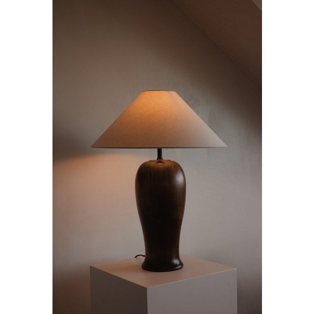 Large Wooden Table Lamp For Sale - Image 4 of 10