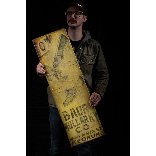 c. 1910s; by Ithaca Sign Works for Baur-Mullarky Co. - Keokuk, IA Early 20th-century mercantile advertising sign created...